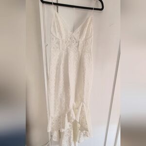 White eyelet lace dress
